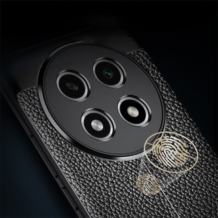 Litchi Texture Phone Case for Oppo A2 Pro 5G Dustproof TPU Phone Cover - Black