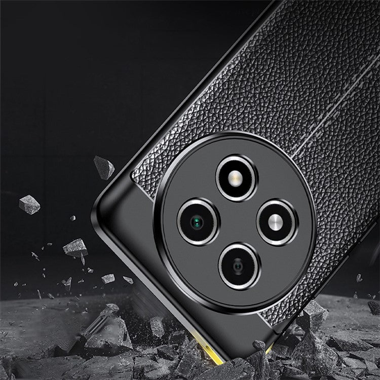 Litchi Texture Phone Case for Oppo A2 Pro 5G Dustproof TPU Phone Cover - Blue