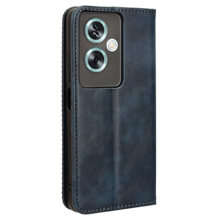 For Oppo A79 5G / A2 5G / OnePlus Nord N30 SE 5G Case Retro PU Leather Magnetic Auto Closing Wallet Cover - Blue