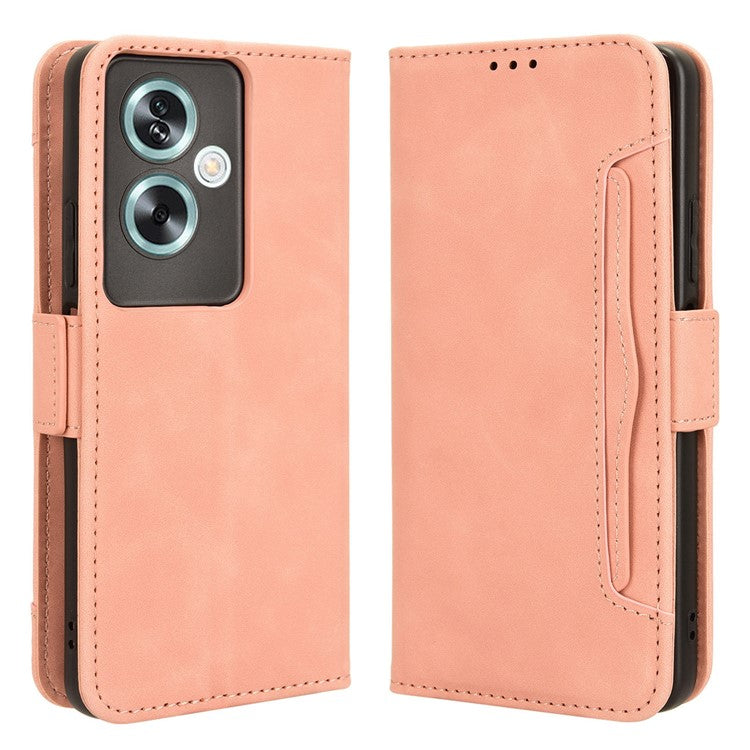 For Oppo A79 5G / A2 5G / OnePlus Nord N30 SE 5G Case Multiple Card Slots Leather Phone Wallet Cover - Pink