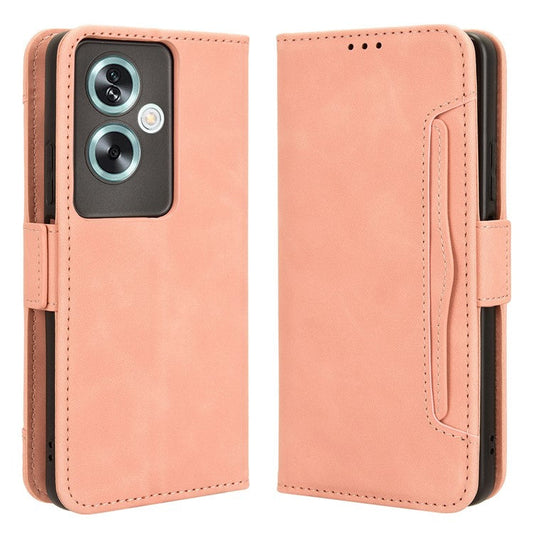 For Oppo A79 5G / A2 5G / OnePlus Nord N30 SE 5G Case Multiple Card Slots Leather Phone Wallet Cover - Pink