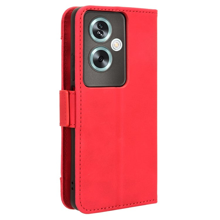 For Oppo A79 5G / A2 5G / OnePlus Nord N30 SE 5G Case Multiple Card Slots Leather Phone Wallet Cover - Red
