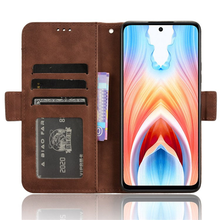 For Oppo A79 5G / A2 5G / OnePlus Nord N30 SE 5G Case Multiple Card Slots Leather Phone Wallet Cover - Brown