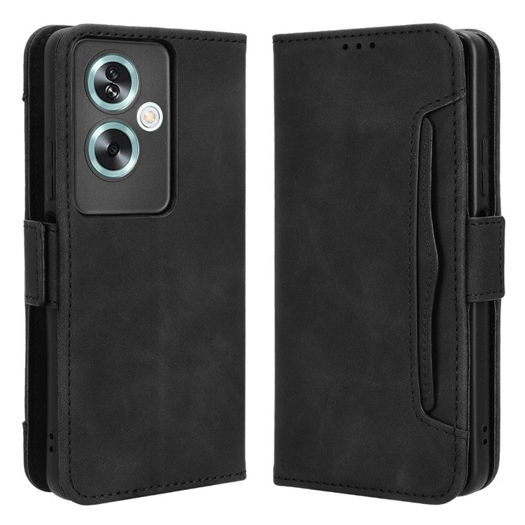 For Oppo A79 5G / A2 5G / OnePlus Nord N30 SE 5G Case Multiple Card Slots Leather Phone Wallet Cover - Black