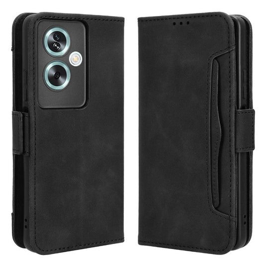 For Oppo A79 5G / A2 5G / OnePlus Nord N30 SE 5G Case Multiple Card Slots Leather Phone Wallet Cover - Black