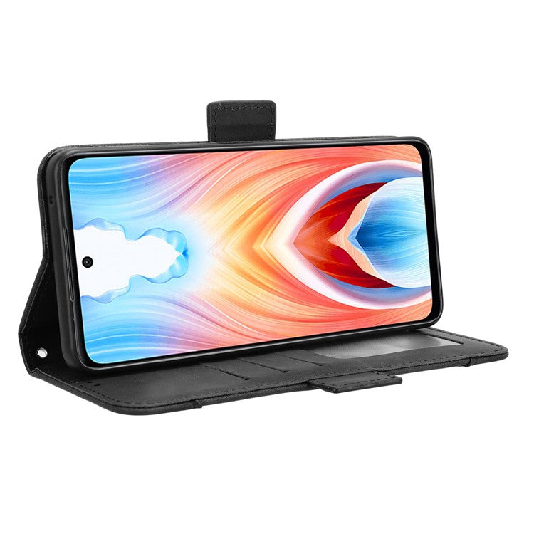 For Oppo A79 5G / A2 5G / OnePlus Nord N30 SE 5G Case Multiple Card Slots Leather Phone Wallet Cover - Black