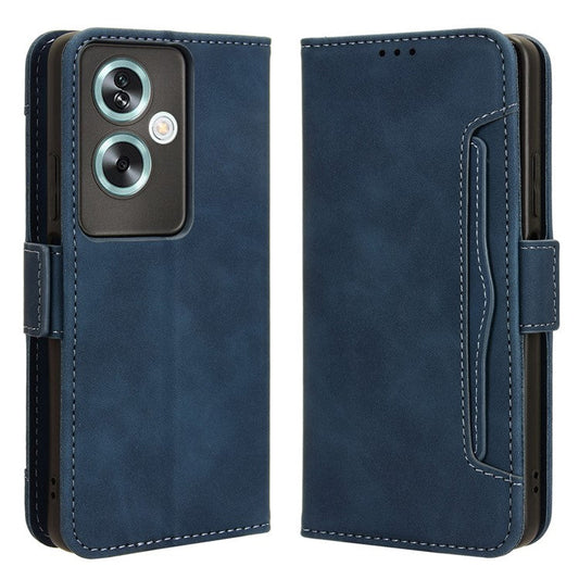 For Oppo A79 5G / A2 5G / OnePlus Nord N30 SE 5G Case Multiple Card Slots Leather Phone Wallet Cover - Blue