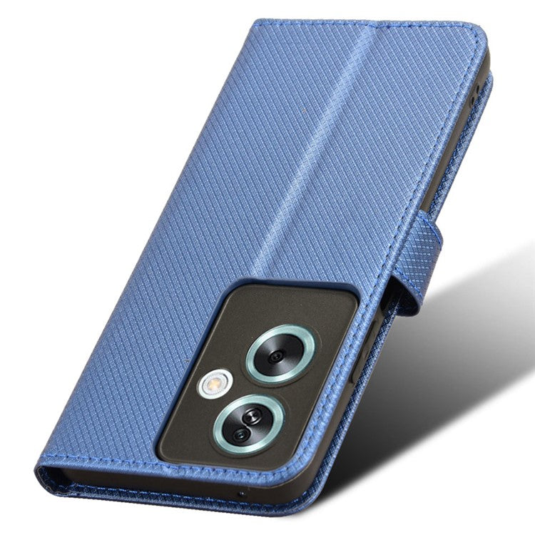 For Oppo A79 5G / A2 5G / OnePlus Nord N30 SE 5G Case Stand Wallet Diamond Texture Phone Cover - Blue