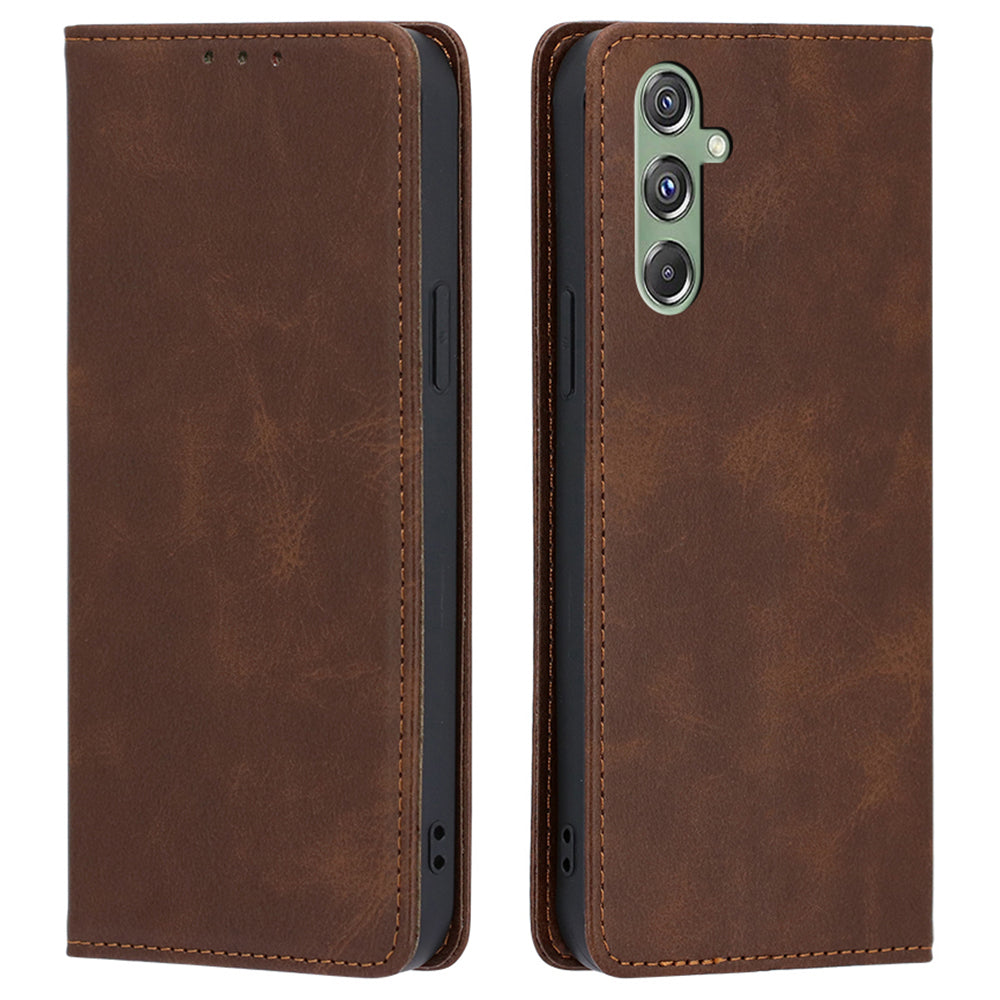 For Samsung Galaxy M34 5G / F34 5G Case Wallet Leather Stand Phone Cover - Brown