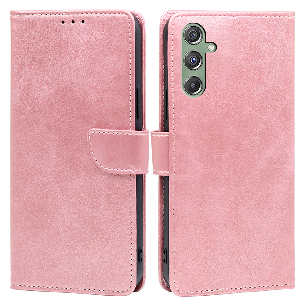 For Samsung Galaxy M34 5G /  F34 5G Case Shockproof Flip Folio PU Leather+TPU Phone Protector - Rose Gold