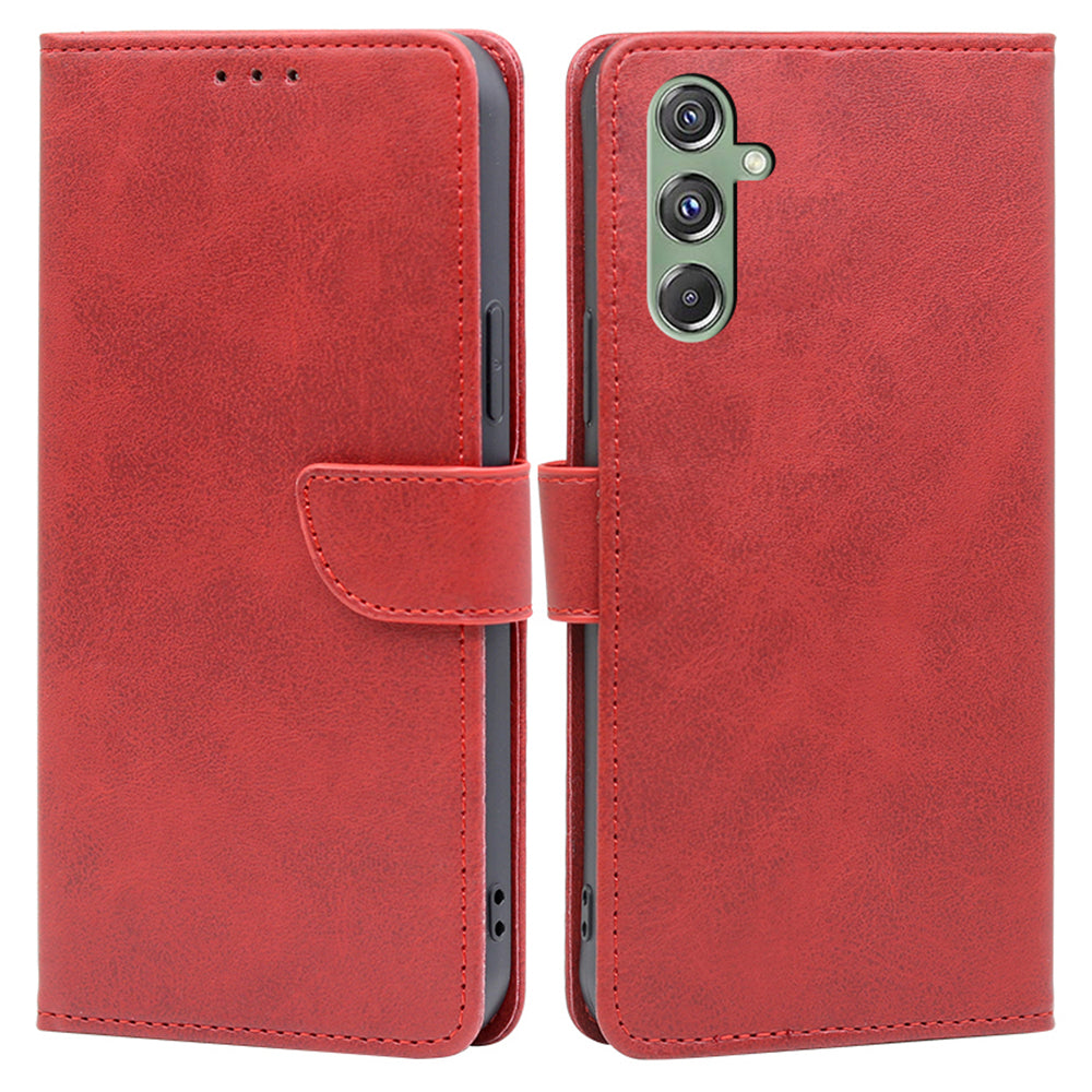 For Samsung Galaxy M34 5G /  F34 5G Case Shockproof Flip Folio PU Leather+TPU Phone Protector - Red