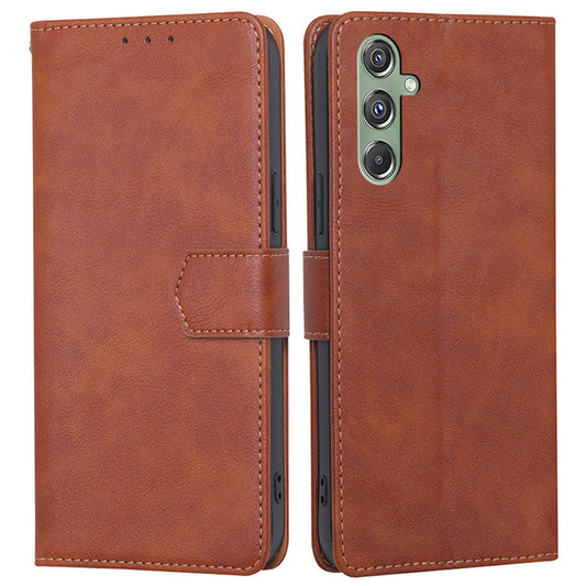 For Samsung Galaxy M34 5G / F34 5G Case RFID Blocking Leather Cover with Wallet Stand - Brown