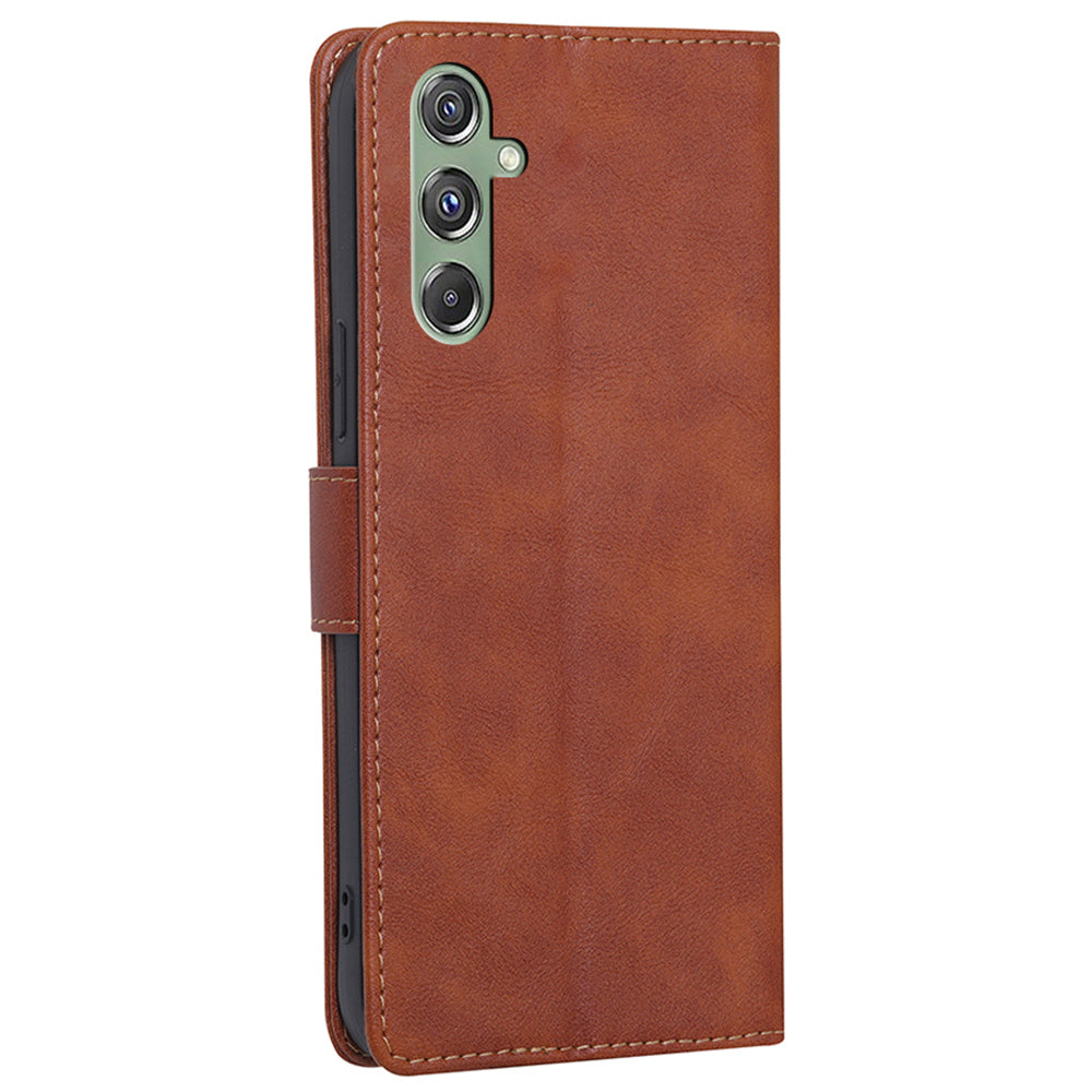 For Samsung Galaxy M34 5G / F34 5G Case RFID Blocking Leather Cover with Wallet Stand - Brown