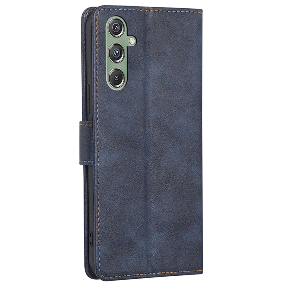 For Samsung Galaxy M34 5G / F34 5G Case RFID Blocking Leather Cover with Wallet Stand - Blue