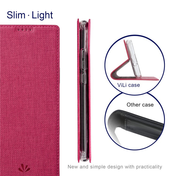 VILI DMX Series For Oppo Reno10 5G (Global) / Reno10 Pro 5G (Global) Case Card Holder Leather Cover - Rose