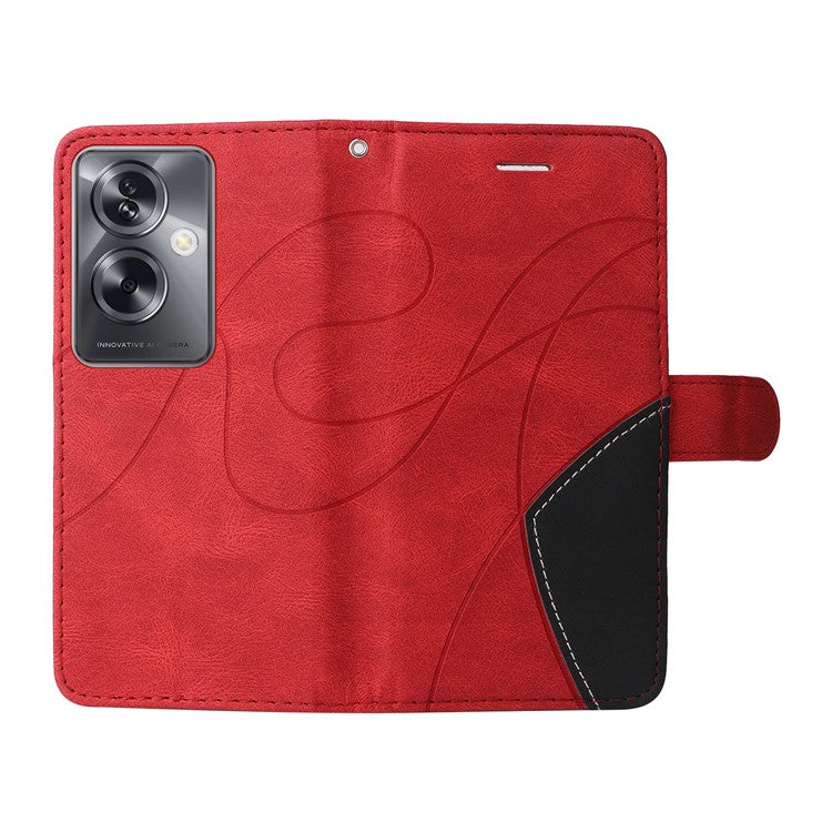 KT Leather Series-1 Phone Shell for Oppo A79 5G / A2 5G Case Splicing PU Leather Wallet Cover - Red