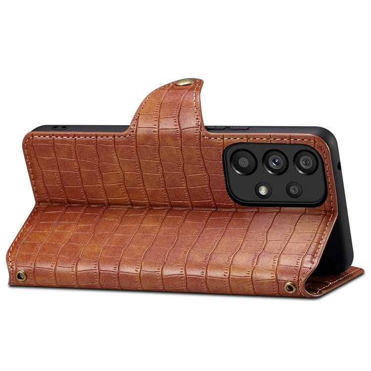 For Samsung Galaxy A23 4G / A23 5G (Global Version) Case PU Leather Wallet Phone Cover - Brown