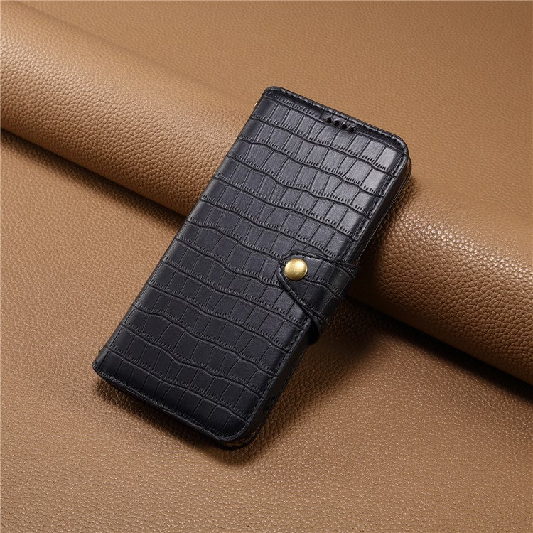 For Samsung Galaxy A33 5G Case Crocodile Texture Wallet Phone Cover - Black