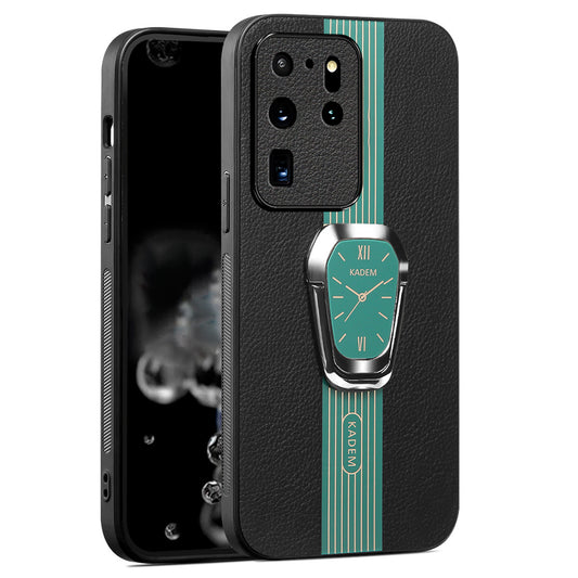 KADEM For Samsung Galaxy S20 Ultra Case Leather+TPU+Acrylic Folding Kickstand Cover - Green
