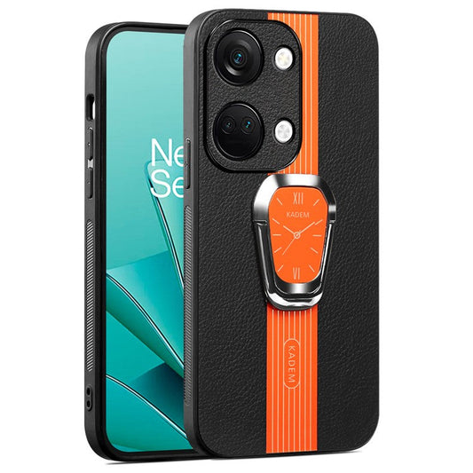 KADEM For OnePlus Ace 2V / Nord 3 5G Case Anti-fall TPU+Acrylic Phone Cover with PU Leather Coating - Orange
