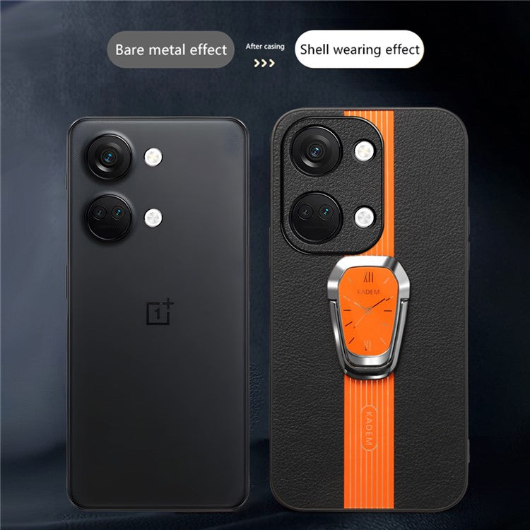 KADEM For OnePlus Ace 2V / Nord 3 5G Case Anti-fall TPU+Acrylic Phone Cover with PU Leather Coating - Green