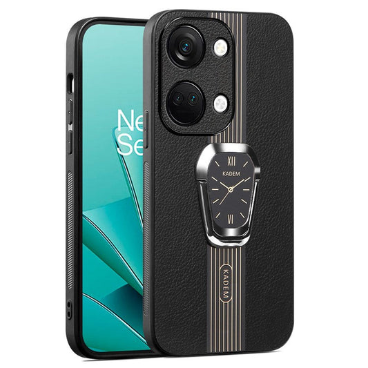 KADEM For OnePlus Ace 2V / Nord 3 5G Case Anti-fall TPU+Acrylic Phone Cover with PU Leather Coating - Black