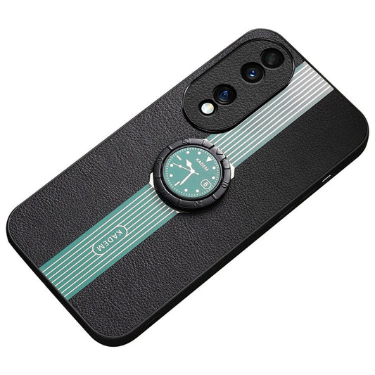 KADEM For Honor 70 Pro 5G / 70 Pro+ 5G Case Ring Kickstand Leather Coating Anti-fall Phone Cover - Green