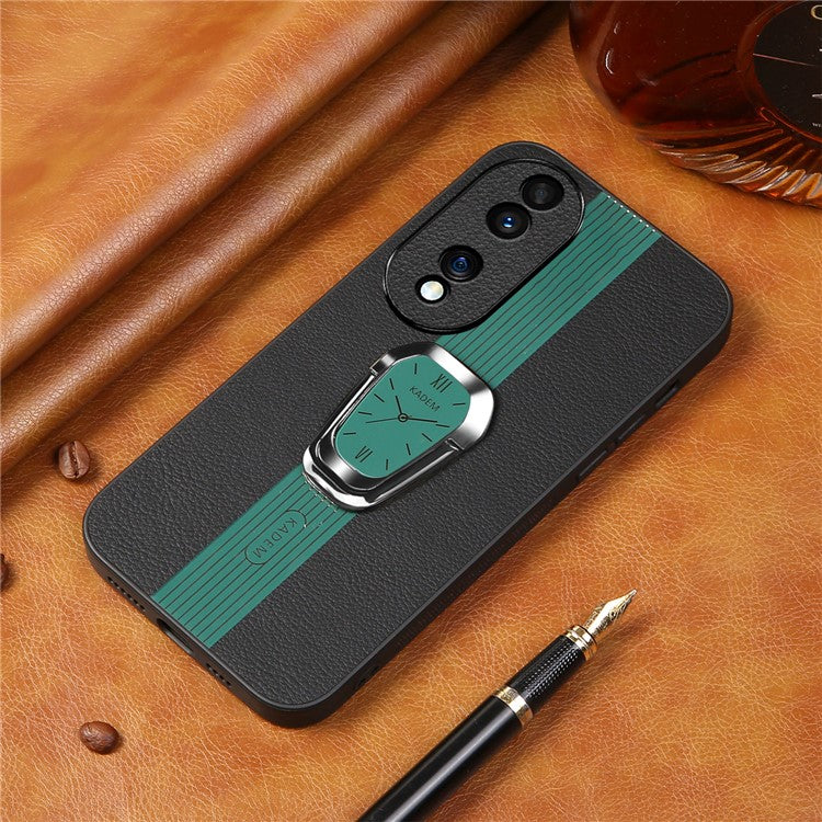 KADEM For Honor 70 Pro 5G / 70 Pro+ 5G Cover TPU+Acrylic Kickstand Shell with PU Leather Coating - Green