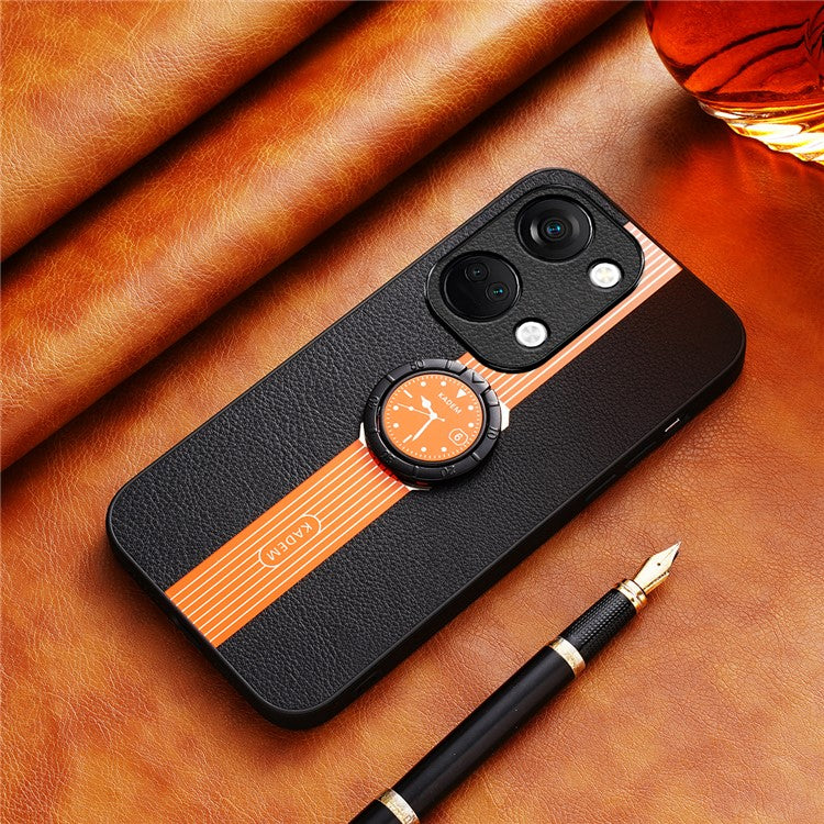 KADEM For OnePlus Ace 2V / Nord 3 5G Case Ring Kickstand PU Leather Coated Phone Protective Cover - Orange