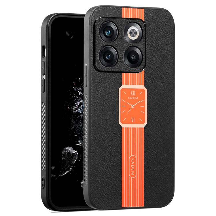 KADEM For OnePlus Ace Pro 5G / 10T 5G Case Watch Pattern PU Leather Coated Phone Cover - Orange