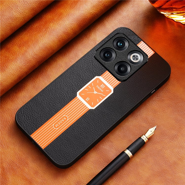 KADEM For OnePlus Ace Pro 5G / 10T 5G Case Watch Pattern PU Leather Coated Phone Cover - Orange