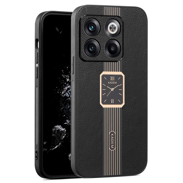 KADEM For OnePlus Ace Pro 5G / 10T 5G Case Watch Pattern PU Leather Coated Phone Cover - Black