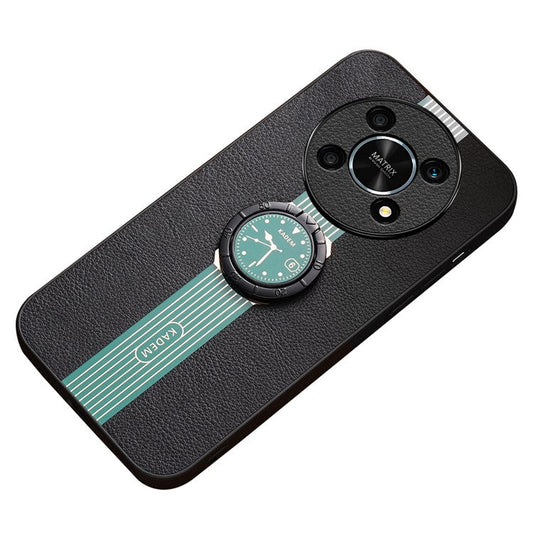 KADEM For Honor X30 5G / X9 5G / X40 GT 5G / Magic4 Lite 5G / 4G Case Ring Kickstand PU+TPU+Acrylic Electroplating Cover - Green