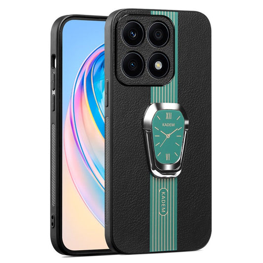 KADEM For Honor X8 5G / X6 4G / X6s 4G / 70 Lite 5G Case PU Leather Coated Acrylic+TPU Cover with Folding Kickstand - Green