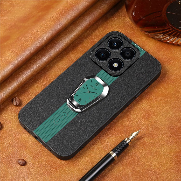 KADEM For Honor X8 5G / X6 4G / X6s 4G / 70 Lite 5G Case PU Leather Coated Acrylic+TPU Cover with Folding Kickstand - Green