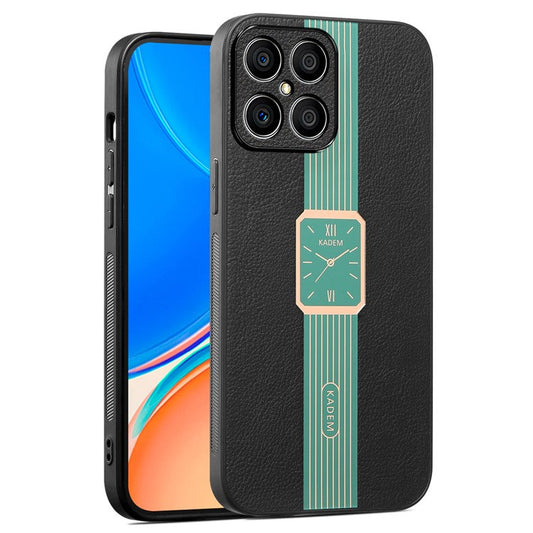 KADEM For Honor X8 4G / X30i Case Camera Protection Watch Pattern PU+Acrylic+TPU Phone Cover - Green