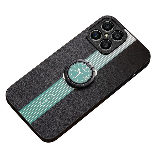 KADEM For Honor X8 4G / X30i Cover Ring Kickstand PU+Acrylic+TPU Hybrid Cell Phone Case - Green