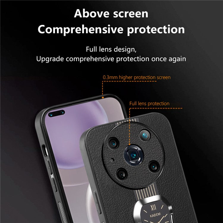 KADEM For Honor Magic4 Pro 5G Cell Phone Cases Leather+TPU+Acrylic Folding Kickstand Cover - Green