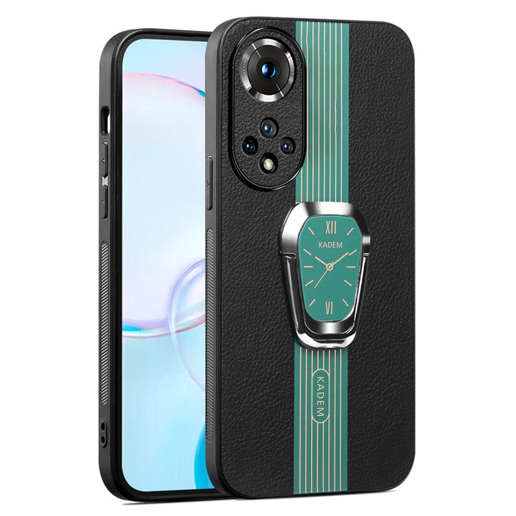 KADEM For Honor 50 / Huawei nova 9 Cell Phone Cases Leather+Acrylic+TPU Kickstand Cover - Green