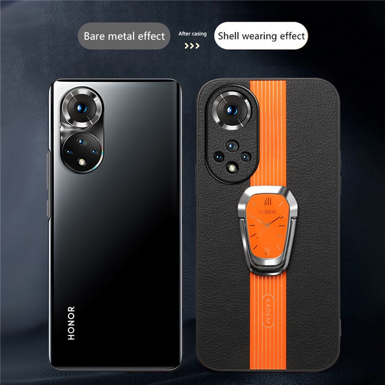 KADEM For Huawei nova 9 Pro / Honor 50 Pro Cell Phone Cases Folding Kickstand Leather Coated Cover - Black