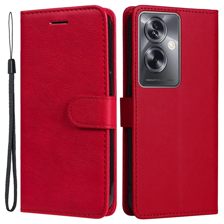 KT Leather Series-2 for Oppo A79 5G / A2 5G Case Magnetic PU Leather Phone Cover - Red