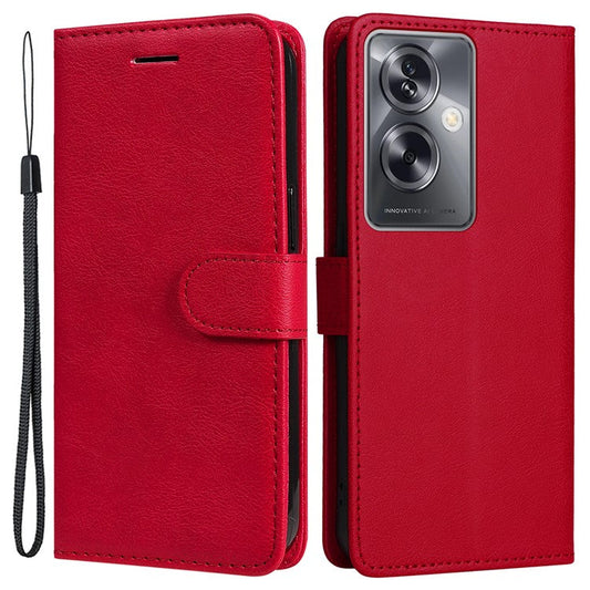 KT Leather Series-2 for Oppo A79 5G / A2 5G Case Magnetic PU Leather Phone Cover - Red