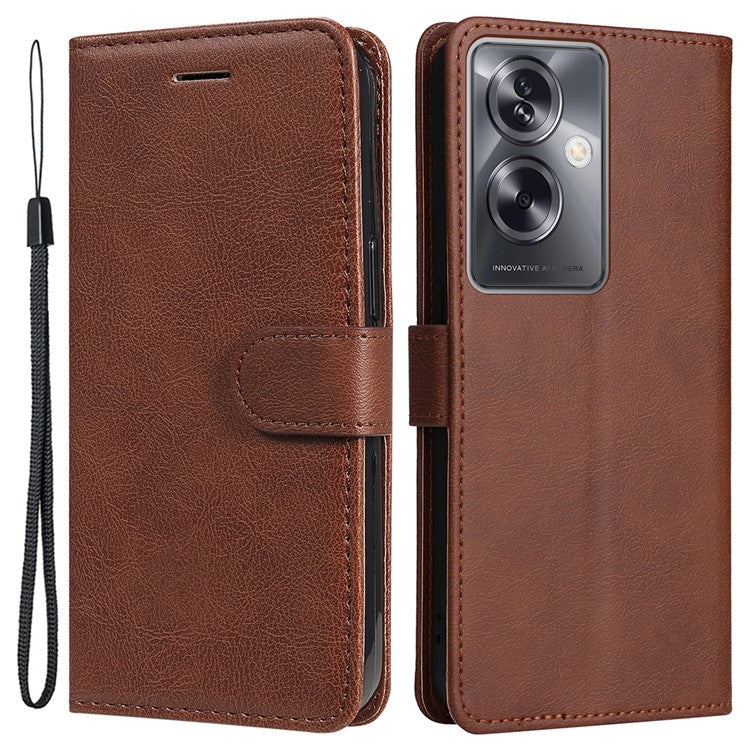 KT Leather Series-2 for Oppo A79 5G / A2 5G Case Magnetic PU Leather Phone Cover - Brown