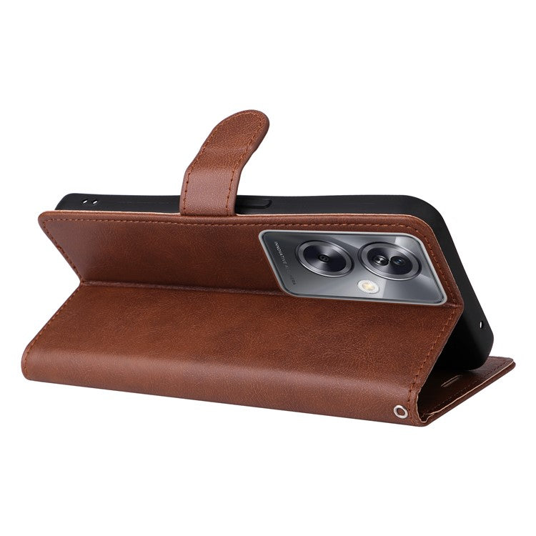 KT Leather Series-2 for Oppo A79 5G / A2 5G Case Magnetic PU Leather Phone Cover - Brown