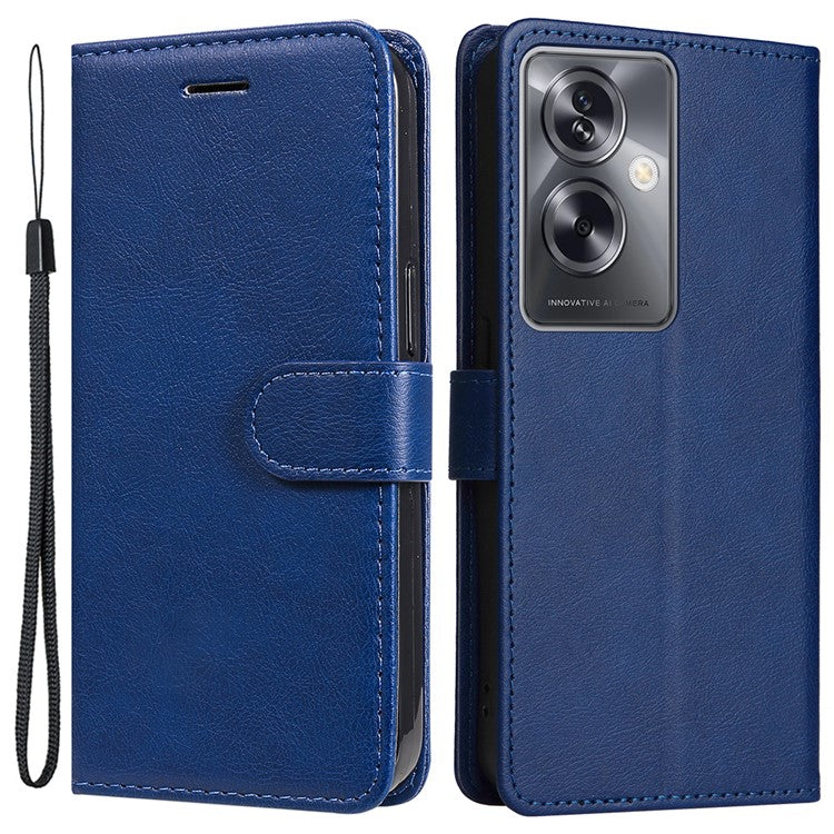 KT Leather Series-2 for Oppo A79 5G / A2 5G Case Magnetic PU Leather Phone Cover - Blue