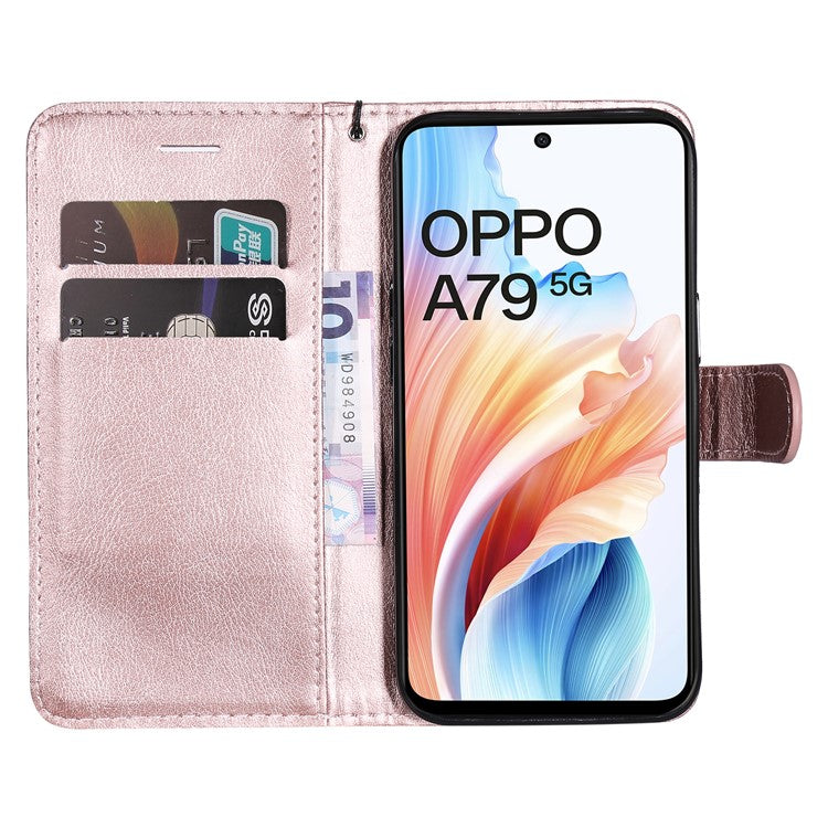 KT Leather Series-2 for Oppo A79 5G / A2 5G Case Magnetic PU Leather Phone Cover - Rose Gold