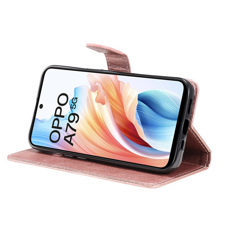 KT Leather Series-2 for Oppo A79 5G / A2 5G Case Magnetic PU Leather Phone Cover - Rose Gold