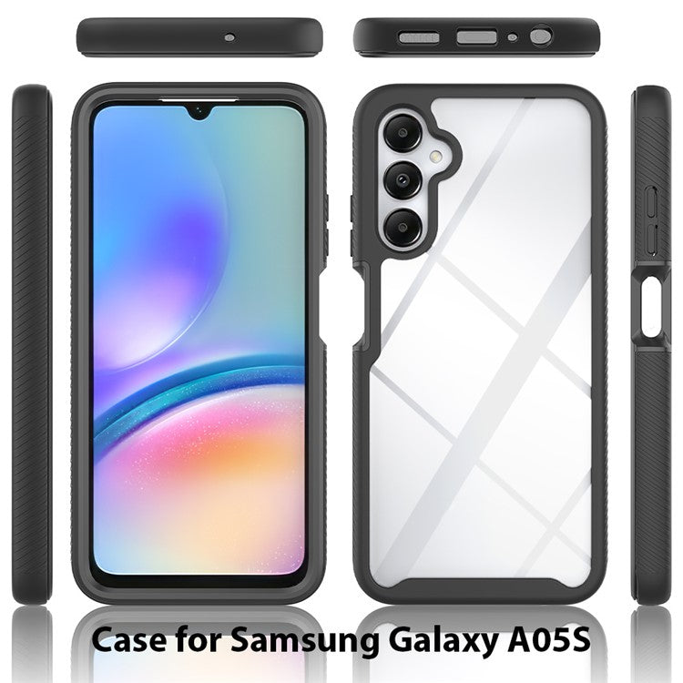For Samsung Galaxy A05s 4G Case PC+TPU Anti-Scratch Phone Cover with PET Screen Film - Purple