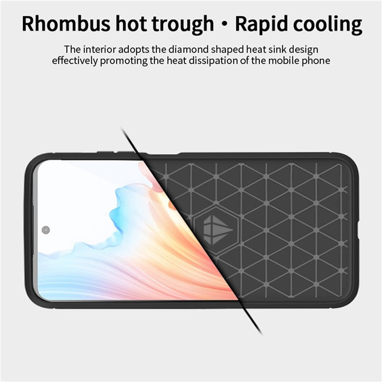 MOFI JK TPU Series-1 For Oppo A79 5G / A2 5G TPU Phone Case Carbon Fiber Texture Cover - Blue