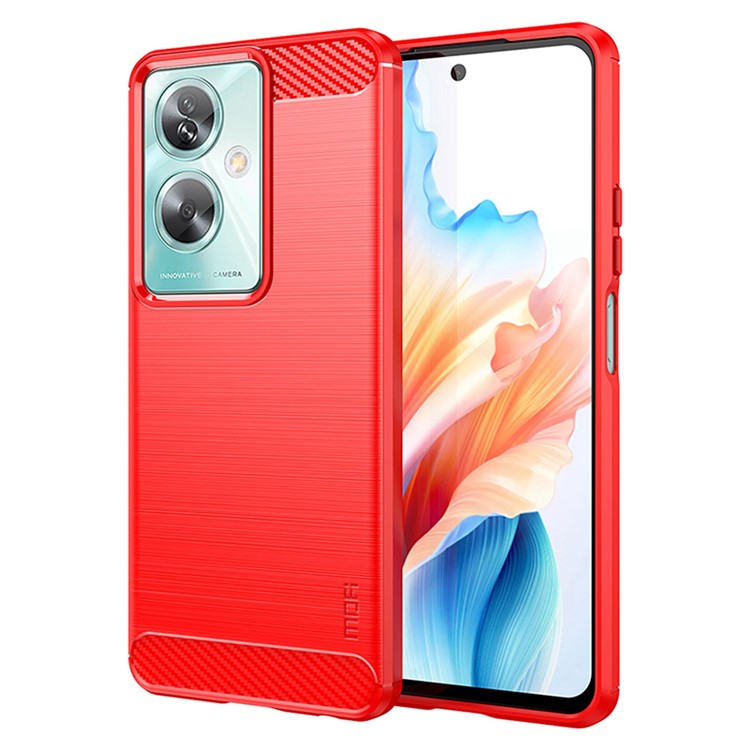 MOFI JK TPU Series-1 For Oppo A79 5G / A2 5G TPU Phone Case Carbon Fiber Texture Cover - Red